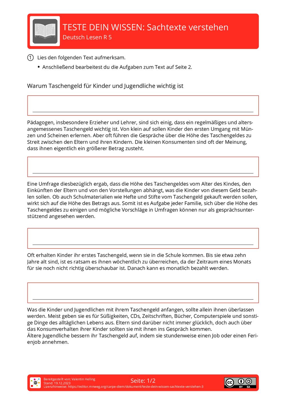 Sachtexte Zusammenfassen übungen Mit Lösung Arbeitsblatt - TESTE DEIN WISSEN: Sachtexte verstehen - Deutsch