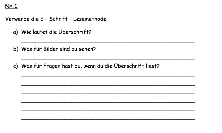 Lesen Lernen Schritt Für Schritt Arbeitsblatt - 5-Schritt-Lesemethode - Deutsch - Lesen - mnweg.org