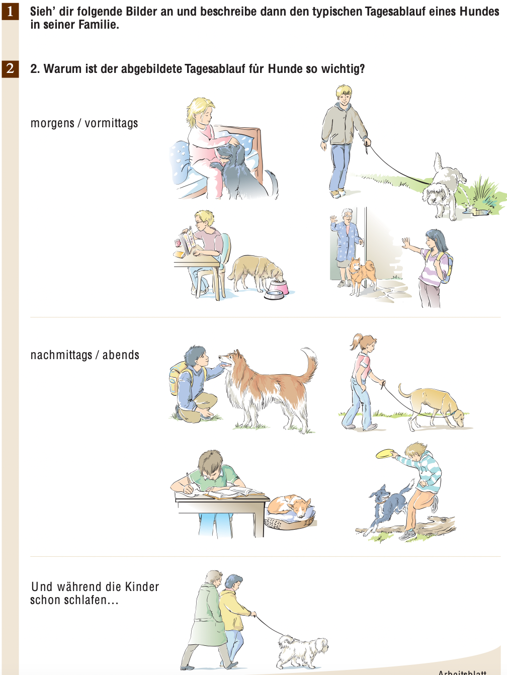 Arbeitsblatt - Ein Hund Benötigt Einen Tagesablauf - Biologie - Mnweg.org